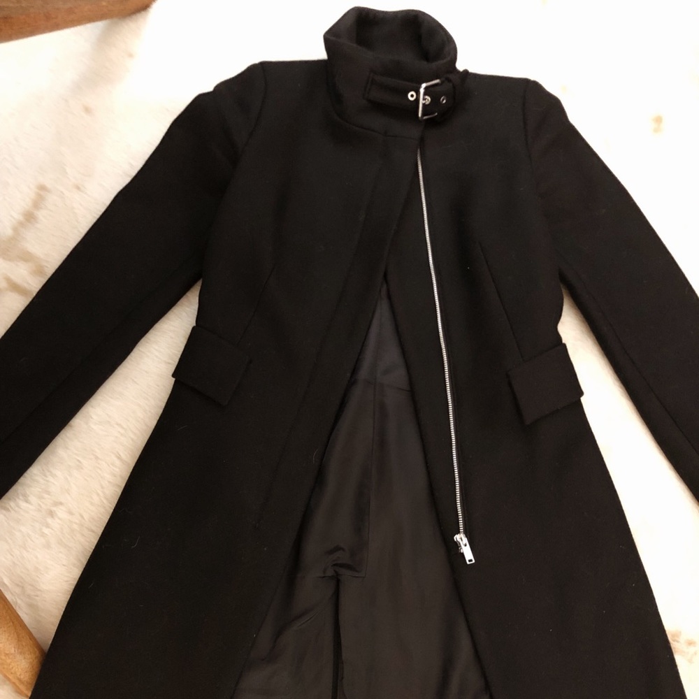 Zara Woman Long Coat w/ Collar Buckle and Zip